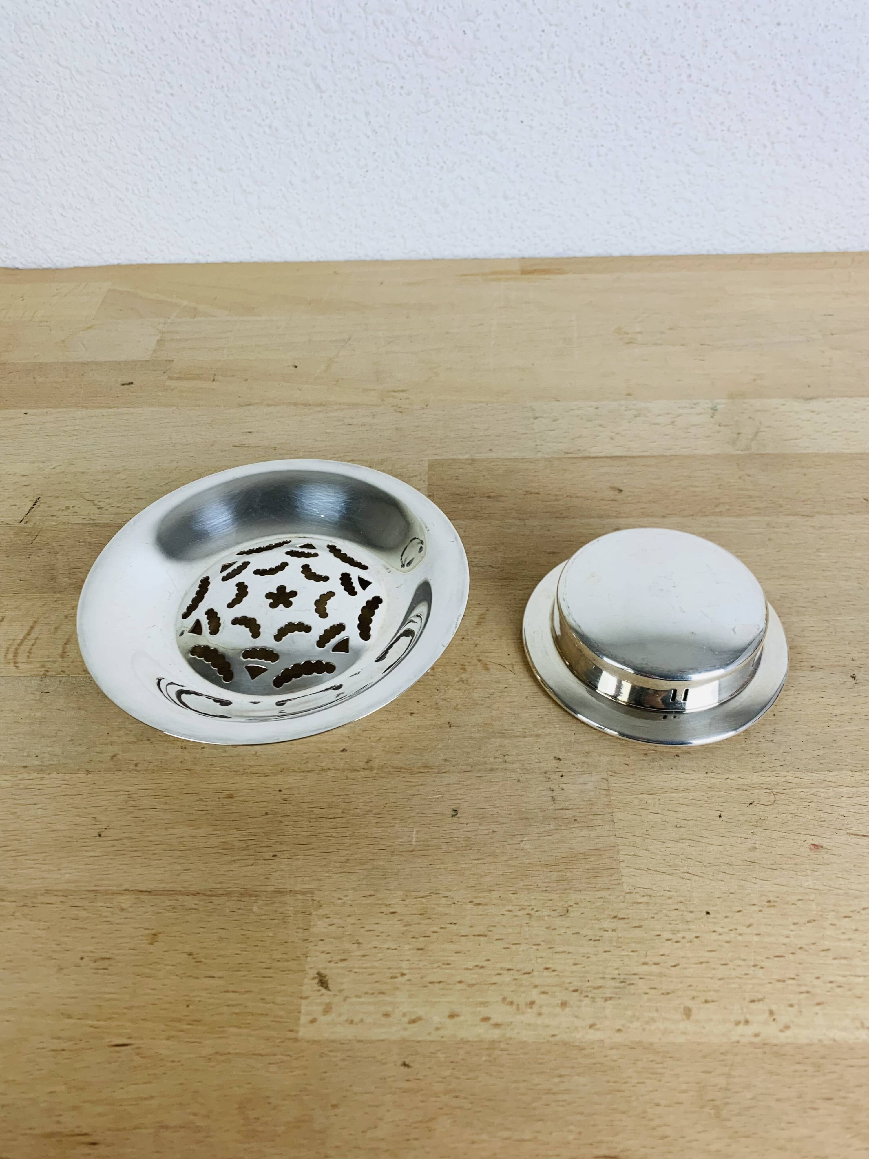 Coquillor silver metal butter dish