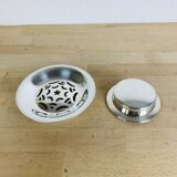 Coquillor silver metal butter dish