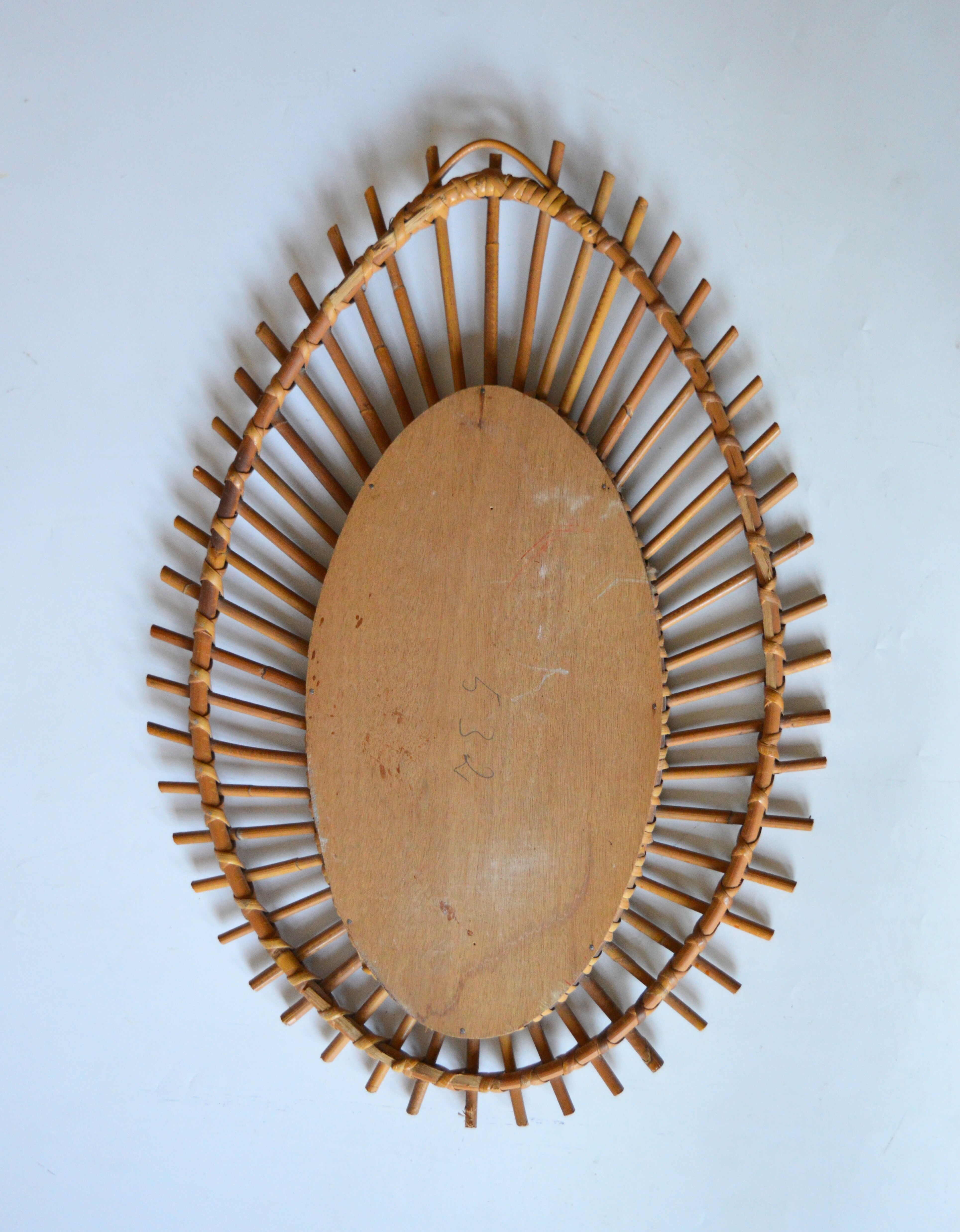 rattan mirror 42x60cm