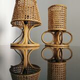 Pair of Italian rattan lamps