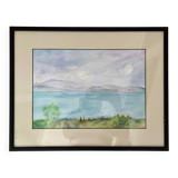 Painting: Watercolor - Lake Odiwara by JJ Leproust
