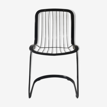 Wired chair in black metal Cidue, Italy 1970