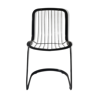 Chaise filaire en métal noir Cidue, Italie 1970