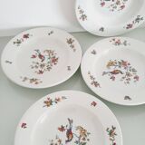 Set of 6 "Bird of Paradise" soup plates from Sarreguemines
