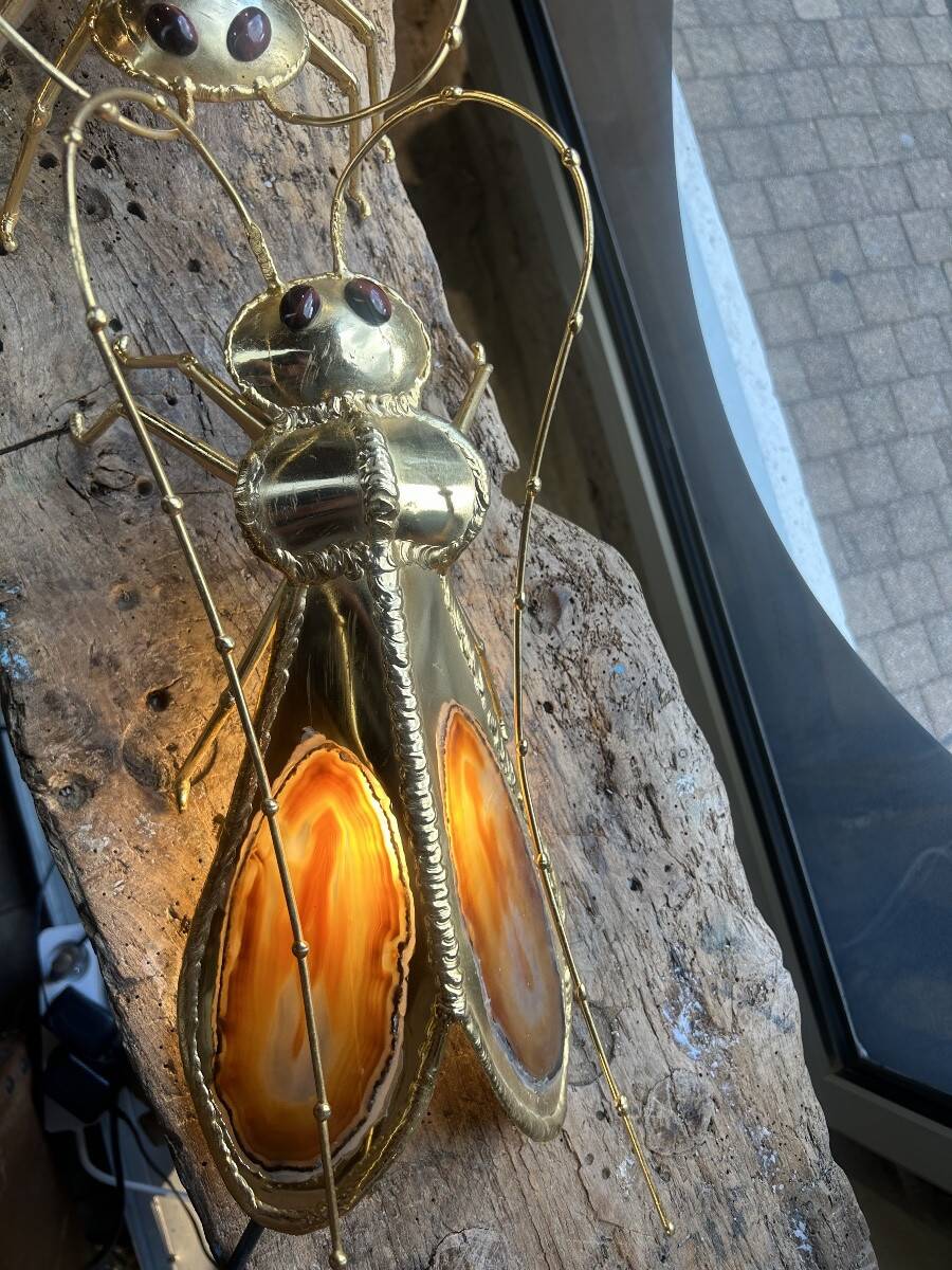 Henri Fernandez - Pair of Sauterelles model lamps or wall lights