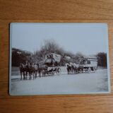Old photograph 1900 stagecoach omnibus and horses Western Railways