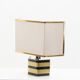Lampe italienne de Romeo Rega noire et laiton 1970