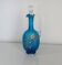 Botella o licorera francesa de cristal azul