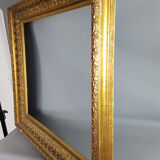 Imposing nineteenth century frame wood and gilded stucco 103x87 foliage 82.7x66.7 cm SB