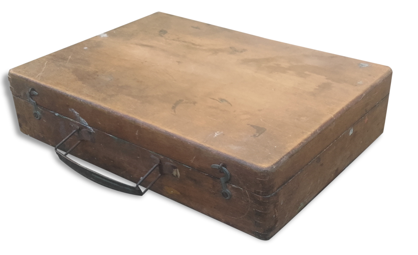 Ancienn valise de peintre , boite de rangement en bois | Selency