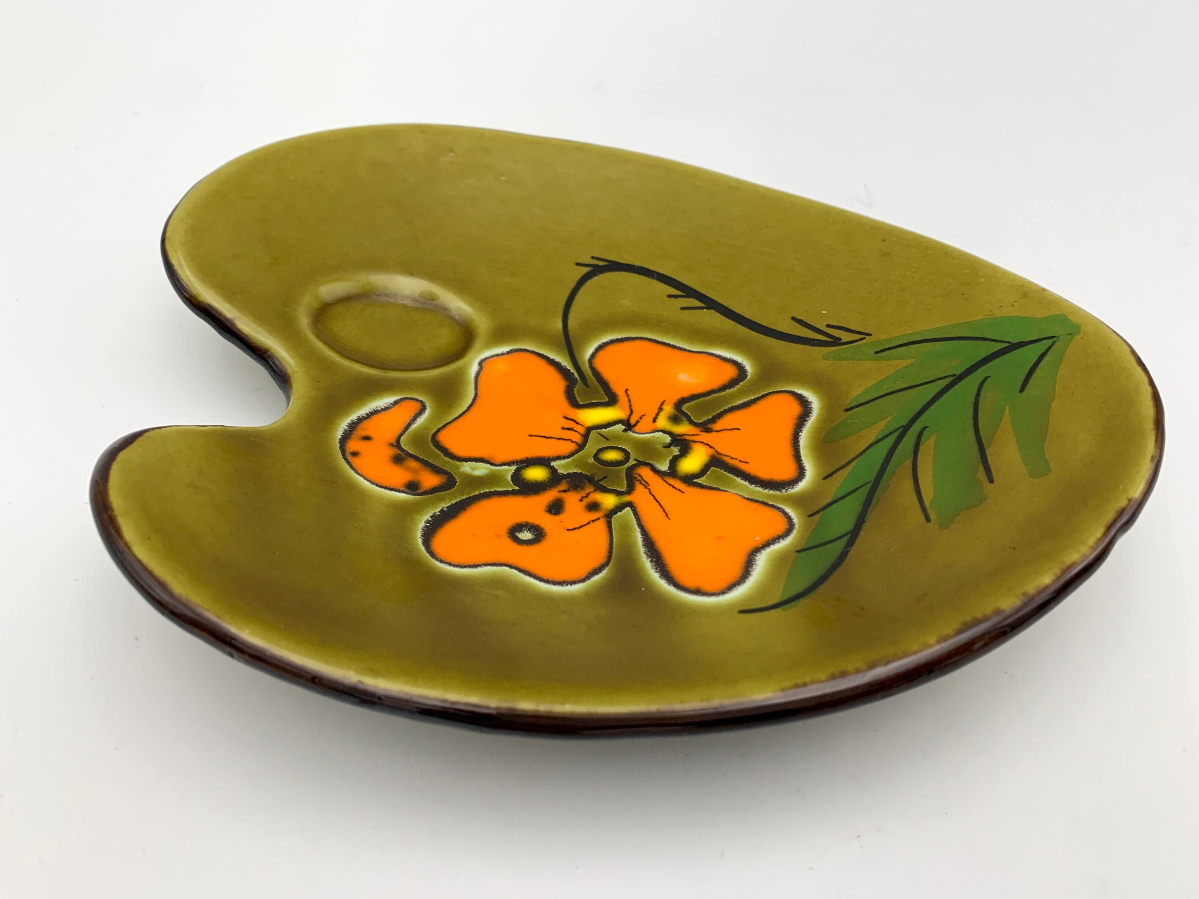 Vintage enameled ceramic bowl signed POET-LAVAL - 1960s.