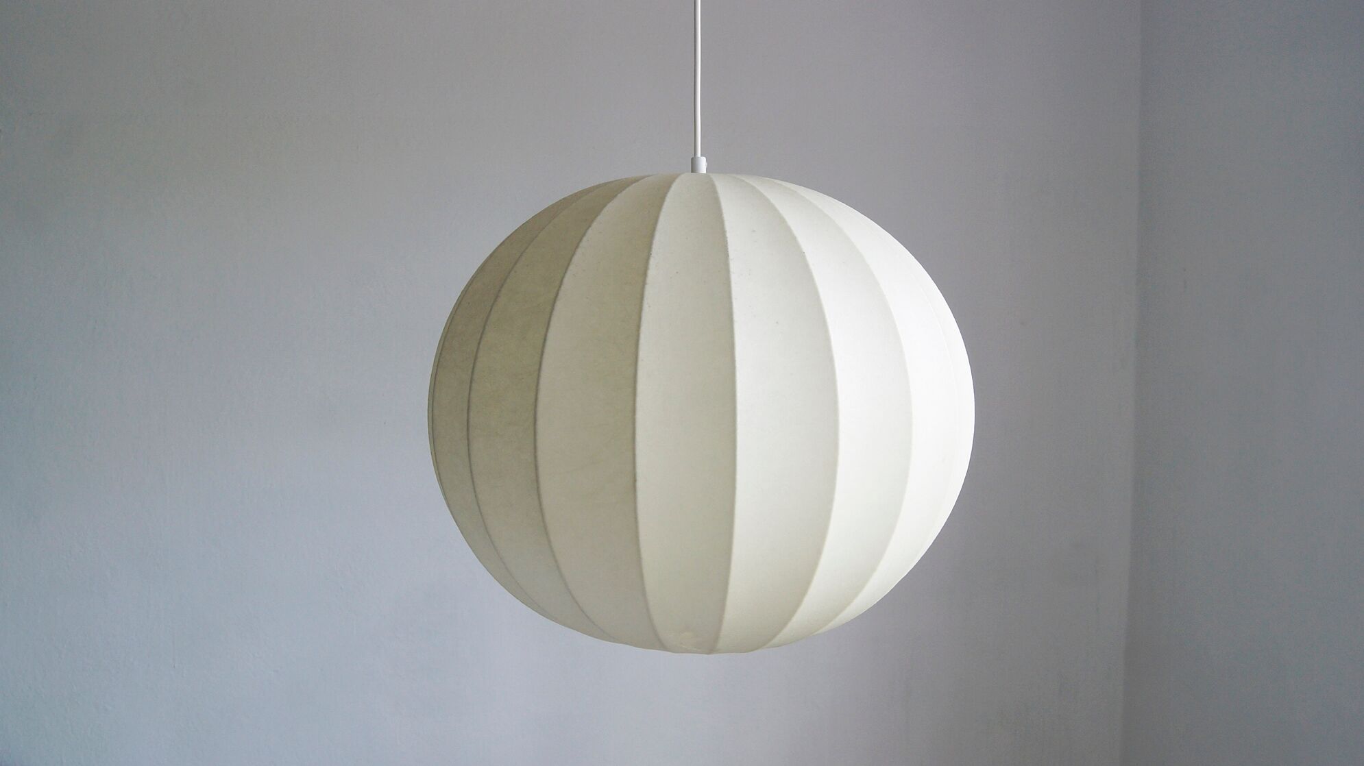 Mid-century german cocoon pendant lamp from goldkant leuchten
