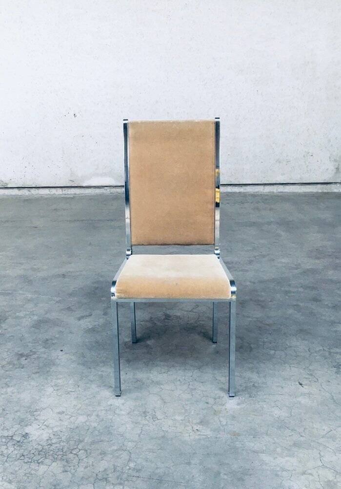 Italian Hollywood Regency Style Modernist Dining Chairs, 1970s, Set of 6