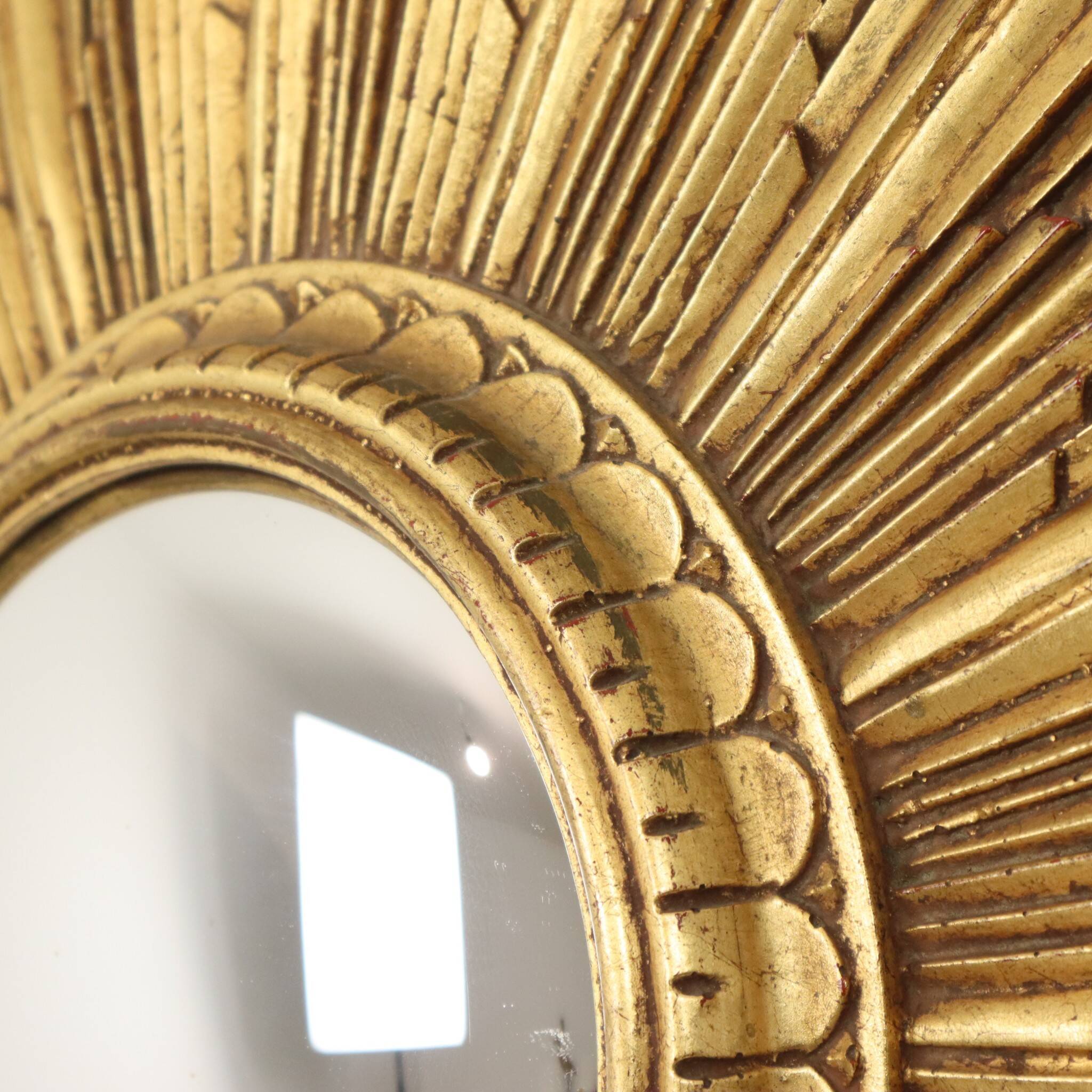 Gold Leaf Sunburst Mirror (Resin, 56cm)