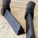 Chenets antique cast iron vintage