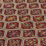 Anatolian handmade kilim rug 295 cm x 182 cm