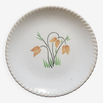 Assiette decor tulipe luneville