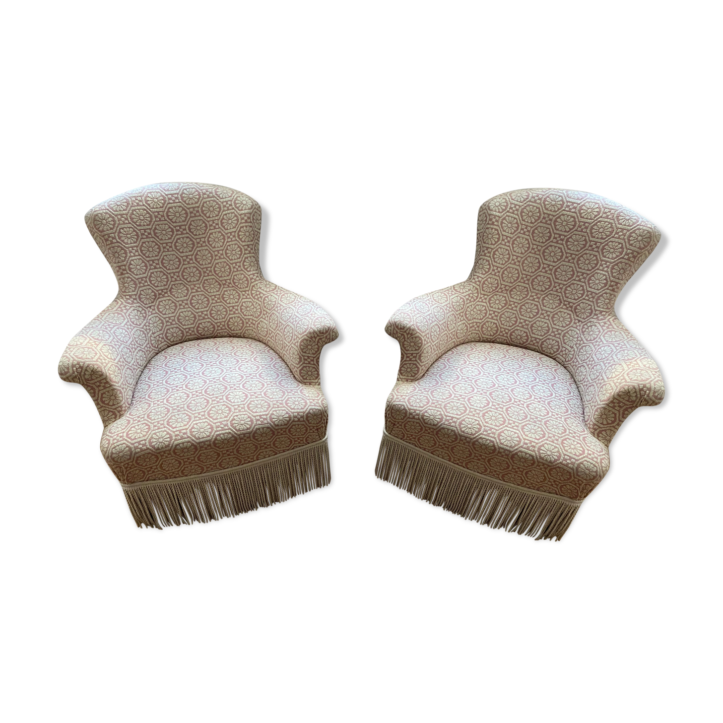 Pair of Napoleon III toad armchairs