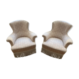 Pair of Napoleon III toad armchairs