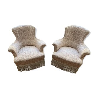 Paire de fauteuils crapaud Napoléon III