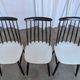 Ensemble de 3 chaises de salle à manger vintage noir et blanc, style Ilmari Tapiovaara, scandinave.