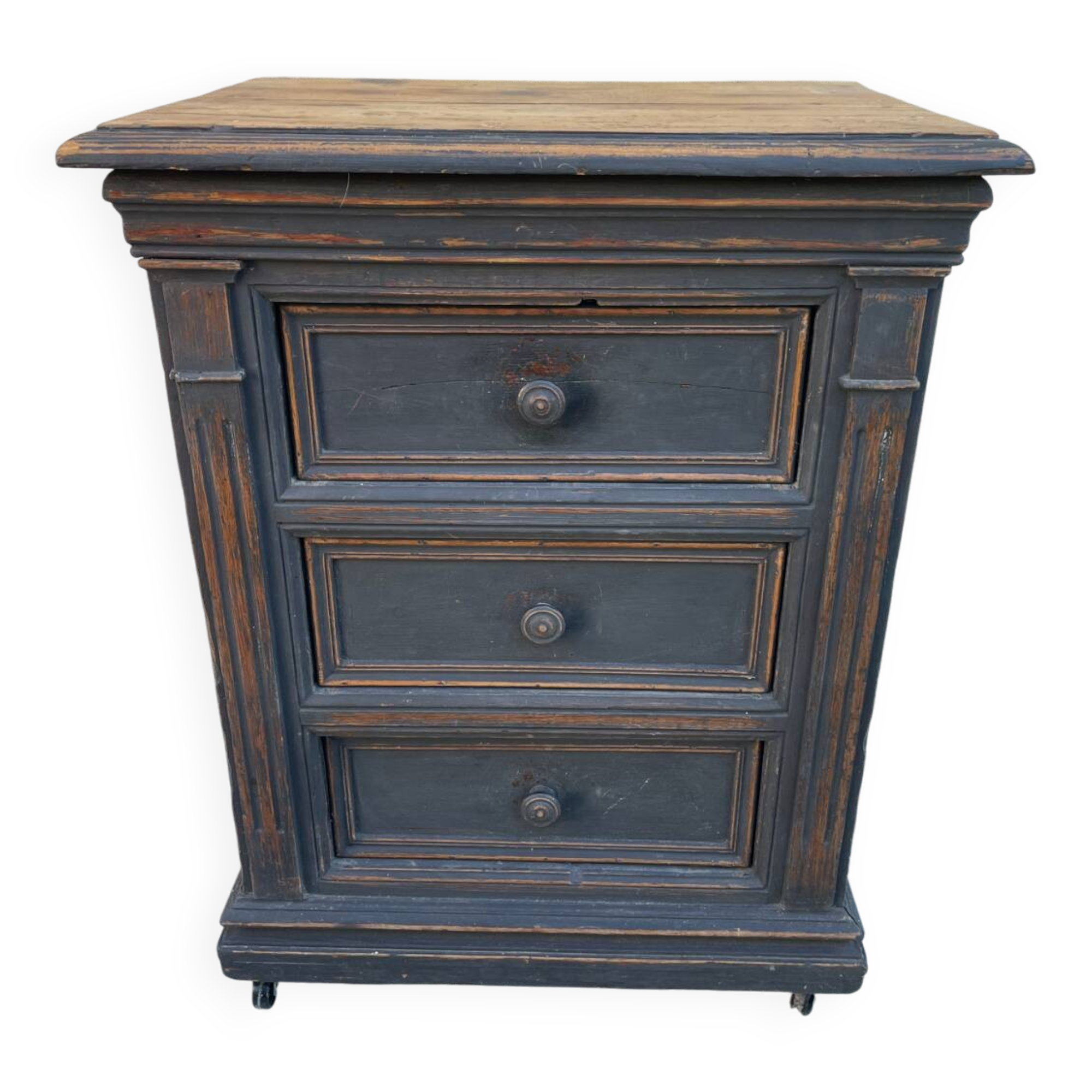 Small occasional console bedside cabinet in old Napoleon oak
