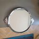 Vintage silver metal mirror tray