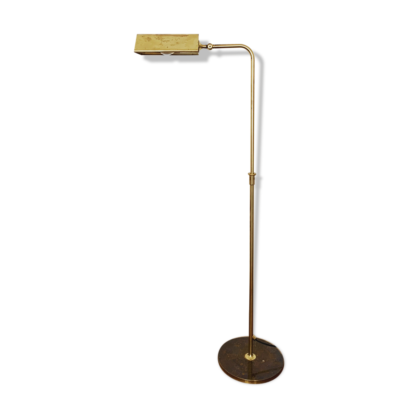 1970s adjustable brass floor lamp by Florian Schulz
