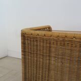 Set of two Italian rattan  nitgh stands 1950s