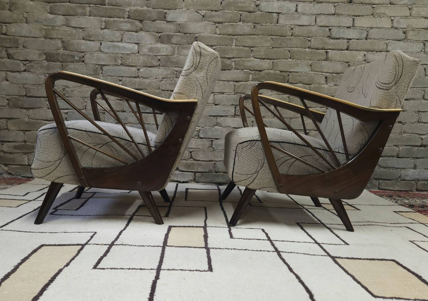 Paire de fauteuils année 50 vintage 
