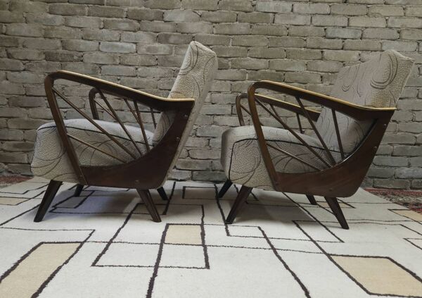 Paire de fauteuils année 50 vintage
