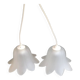 Pair of frosted glass flower pendant lights