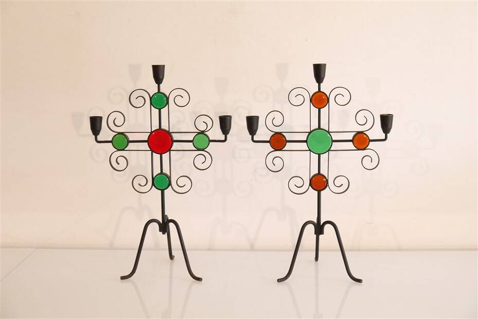Pair of Swedish candlesticks from Ystad metall 1970