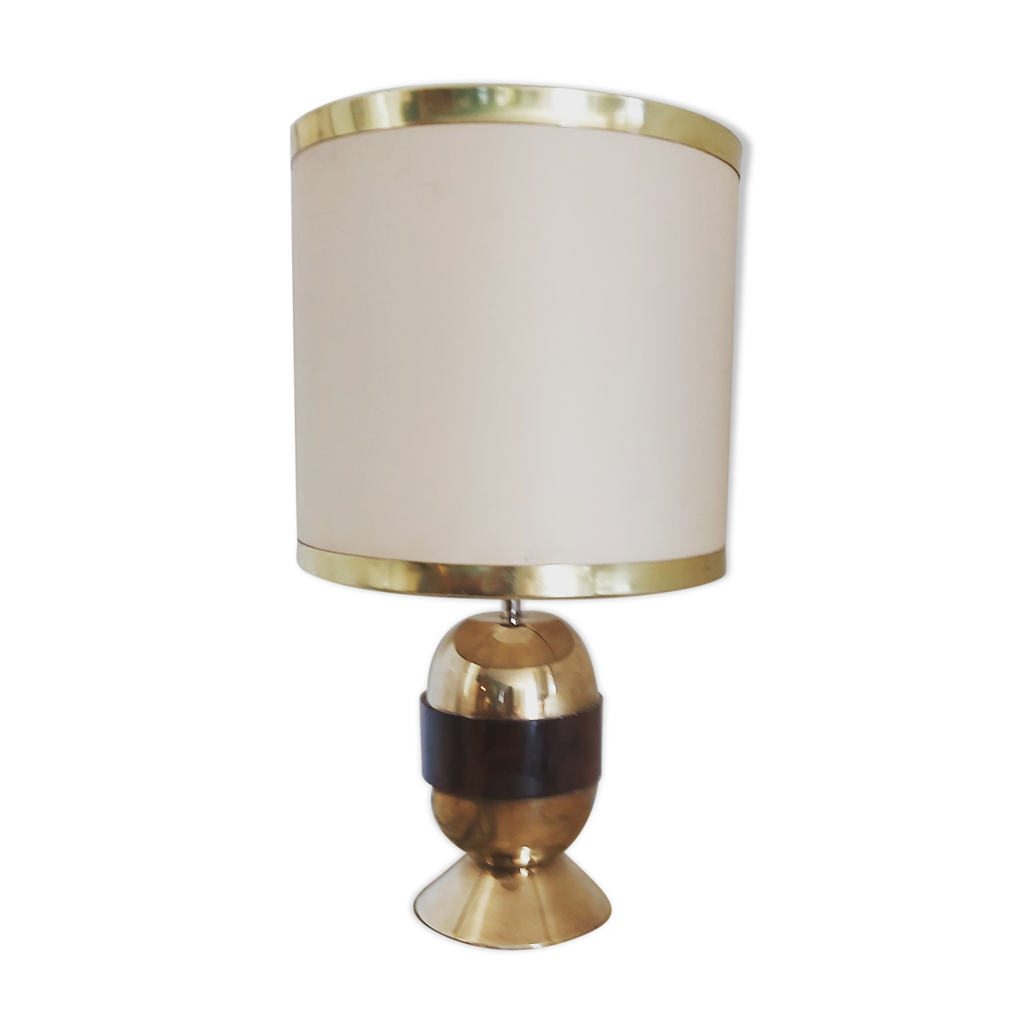 Brass and amber lamp 70s