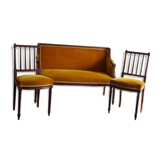 Two-seater Louis XVI Directoire-style seating and two chairs