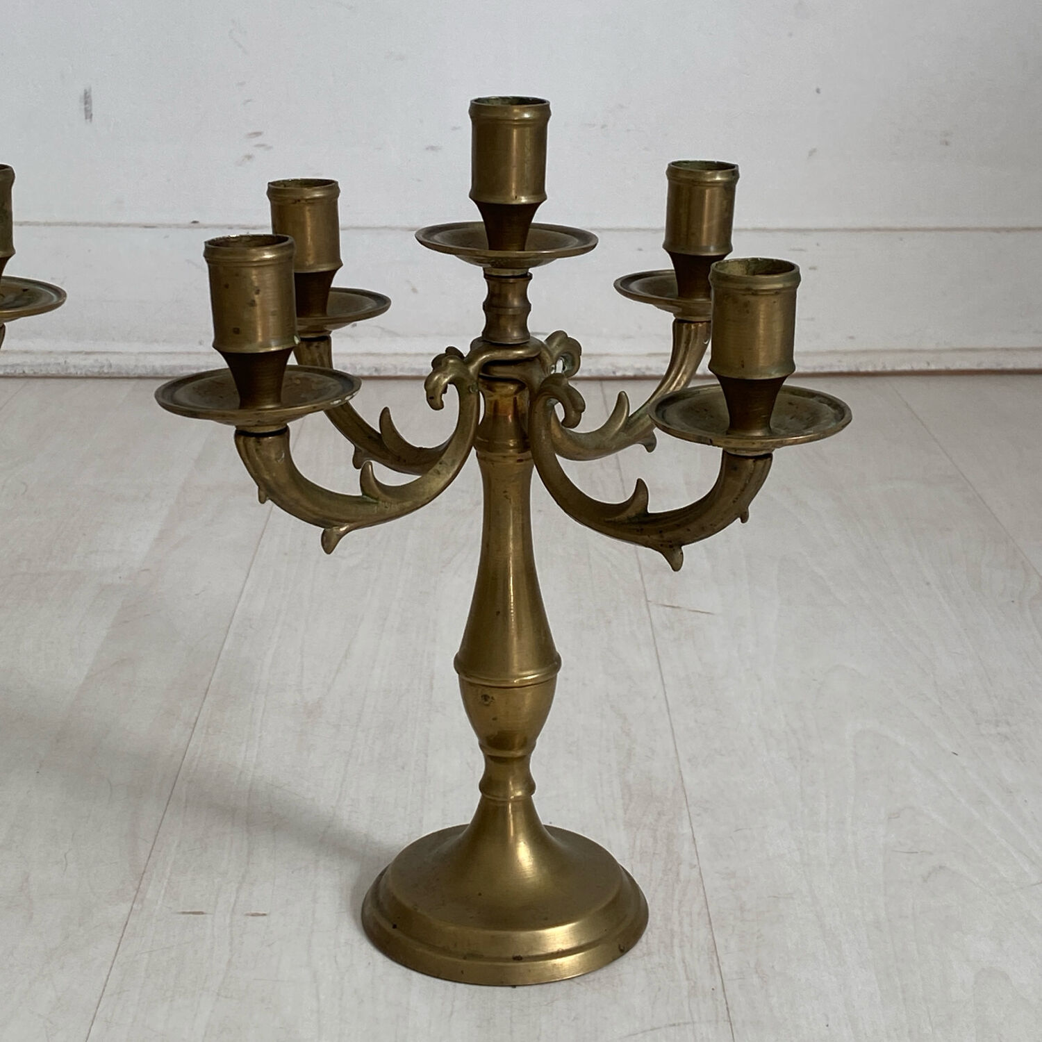 Pair of brass candlestick holders.