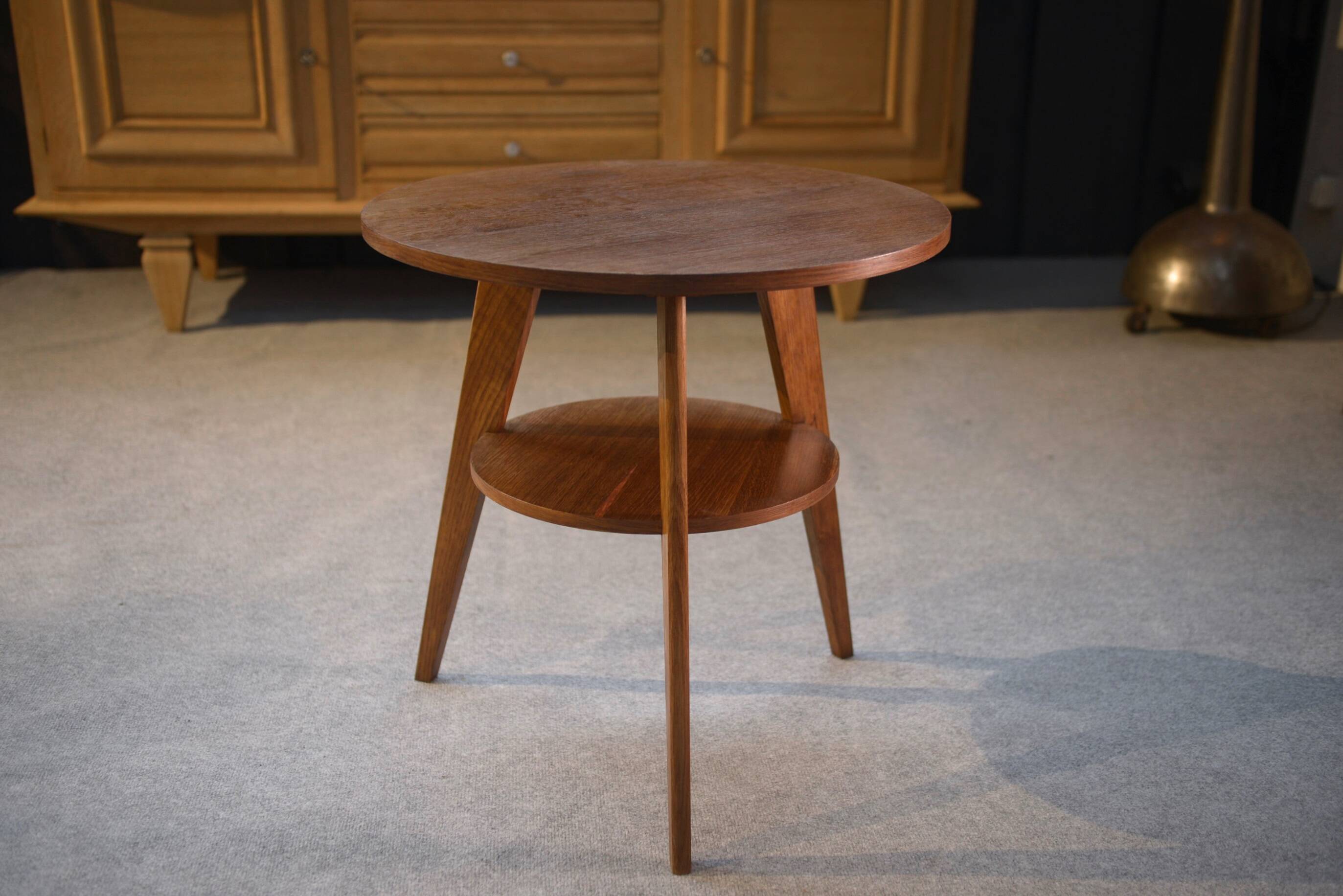 1960s oak pedestal table