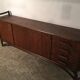 Brushed oak and bamboo sideboard 1970