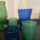 Series of vintage jar vases in bubbled glass paste from the 50s-60s