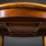 Round teak veneered extendable dining table from G-Plan, 1960s