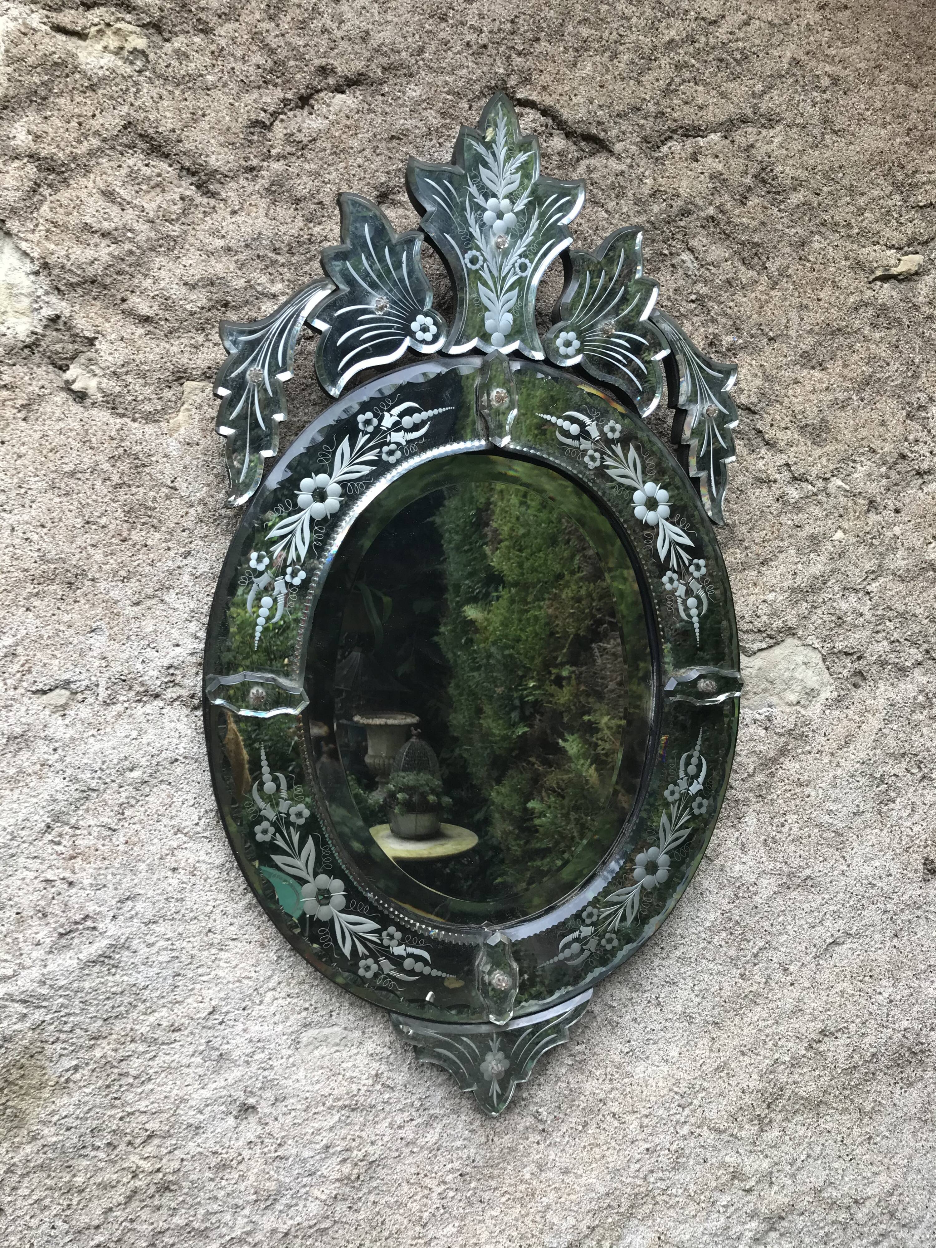 Venetian mirror circa 1900, 79x41 cm