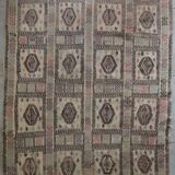 Antique embroidered kilim with 16 medallions from Turkey or the Balkans, c. 1950.