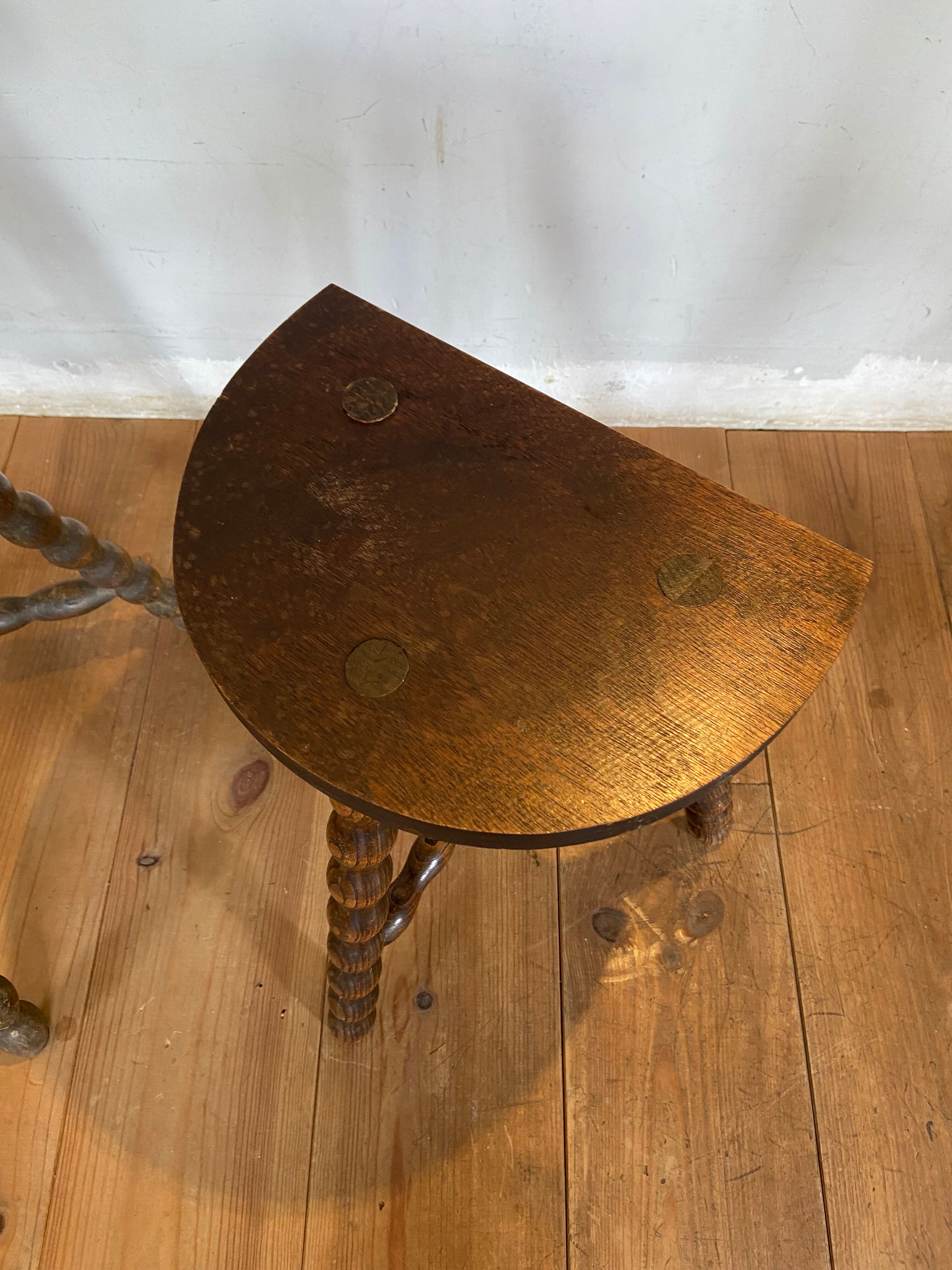 Pair of vintage wooden slag stools