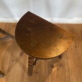 Pair of vintage wooden slag stools