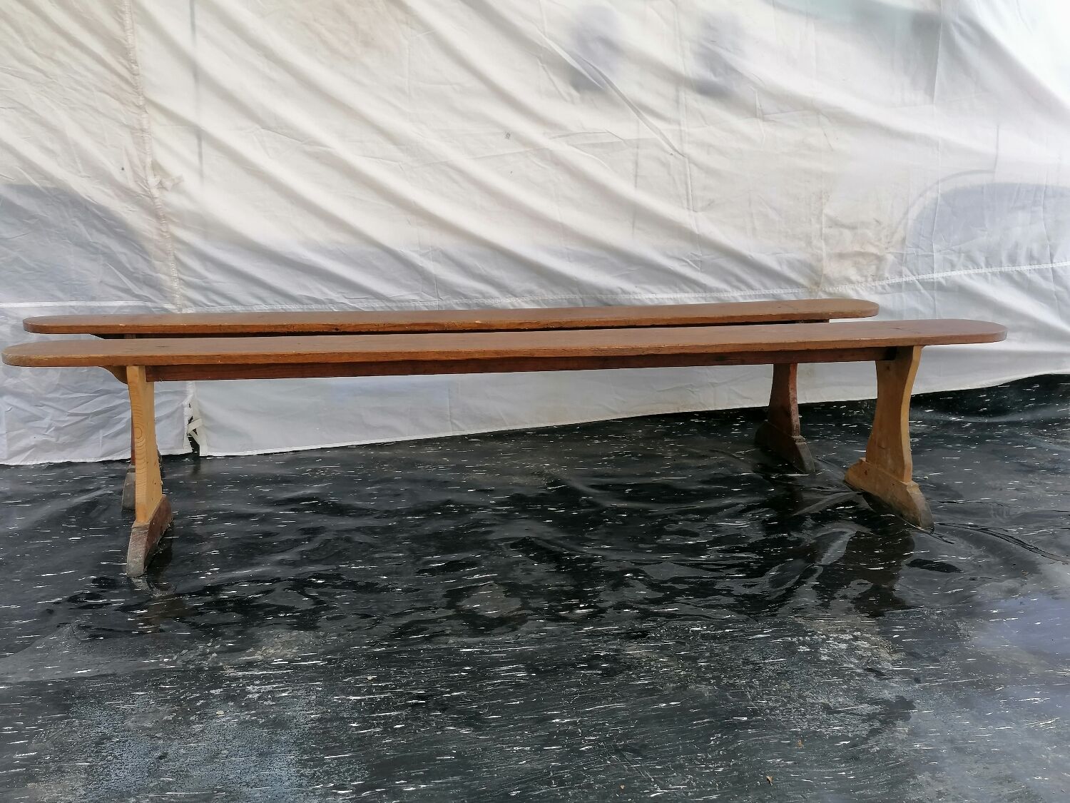 Pair of farmhouse benches