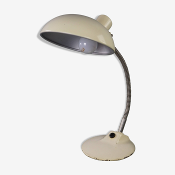 Nice white vintage metal lamp/desk lamp in Bauhaus style from the 1960s