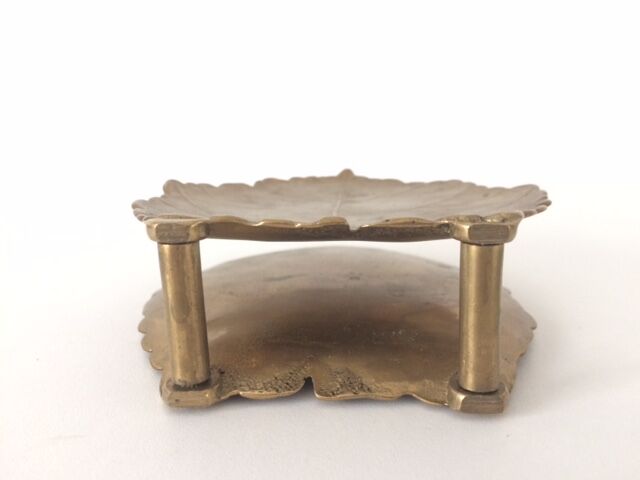 Mail holder, solid brass leaf 1970