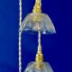Suspension triple vintage glass chandelier - tableware collection