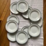 11 old porcelain soup plates from the Couleuvre factory