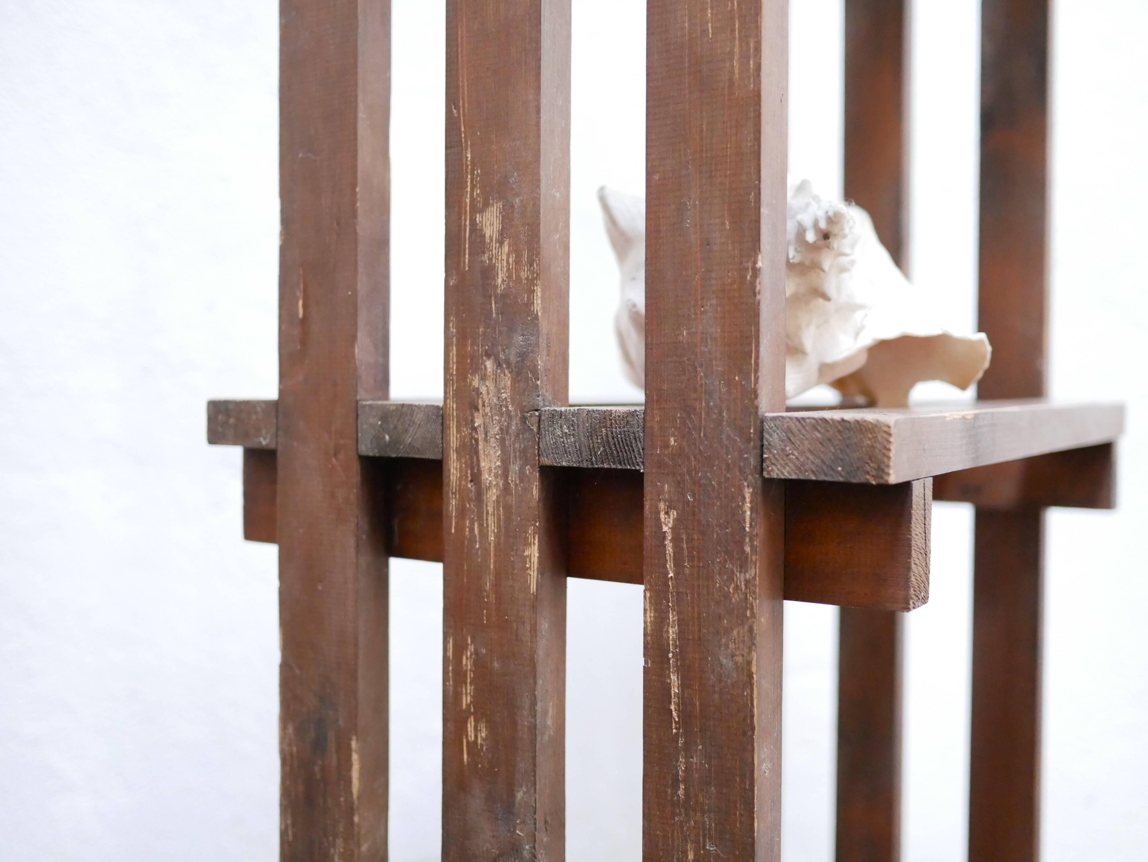 Vintage wooden column bookcase shelf